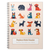 Personalized Colorful Cute Dogs Notebook Notitieboek (Voorkant)