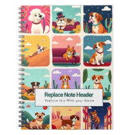 Personalized Colorful Cute Dogs Notebook Notitieboek