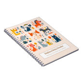 Personalized Colorful Cute Dogs Notebook Notitieboek (Rechterzijde)