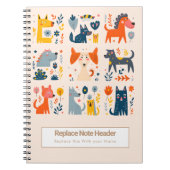 Personalized Colorful Cute Dogs Notebook Notitieboek (Voorkant)