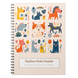 Personalized Colorful Cute Dogs Notebook Notitieboek