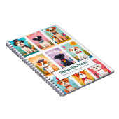 Personalized Colorful Cute Dogs Notebook Notitieboek (Rechterzijde)