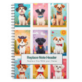 Personalized Colorful Cute Dogs Notebook Notitieboek (Voorkant)