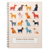 Personalized Colorful Cute Dogs Notebook Notitieboek (Voorkant)