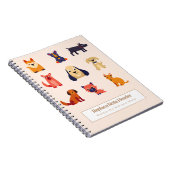 Personalized Colorful Cute Dogs Notebook Notitieboek (Rechterzijde)