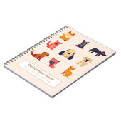Personalized Colorful Cute Dogs Notebook Notitieboek (Linkerzijde)