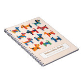 Personalized Colorful Cute Dogs Notebook Notitieboek (Rechterzijde)