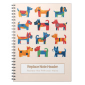 Personalized Colorful Cute Dogs Notebook Notitieboek (Voorkant)