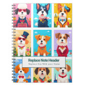 Personalized Colorful Cute Dogs Notebook Notitieboek (Voorkant)