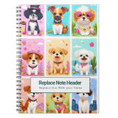 Personalized Colorful Cute Dogs Notebook Notitieboek (Voorkant)