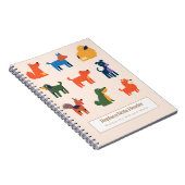 Personalized Colorful Cute Dogs Notebook Notitieboek (Rechterzijde)