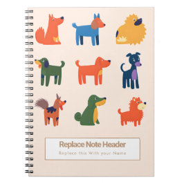 Personalized Colorful Cute Dogs Notebook Notitieboek