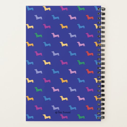 Personalized Colorful Dachshund Pattern Small Notitieboek (Achterkant)