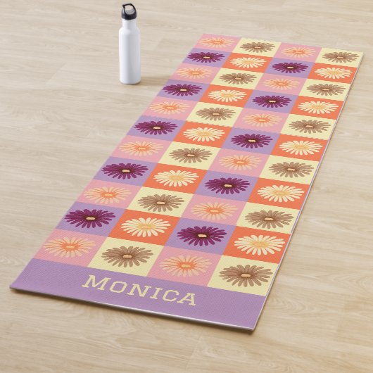 Personalized Colorful Floral Pink Purple Custom  Yogamat (In situ)