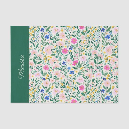 Personalized Colorful Floral Tissuepapier (Voorkant)