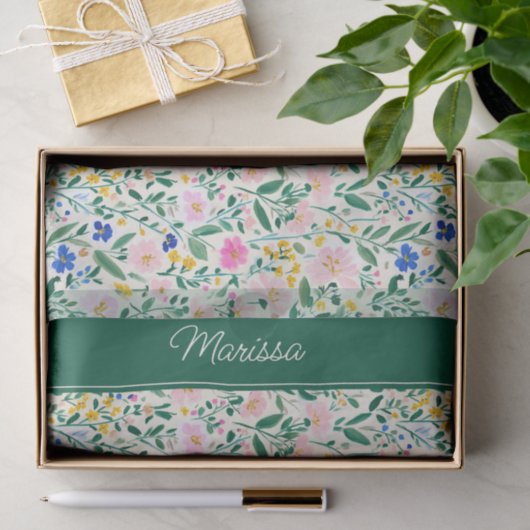 Personalized Colorful Floral Tissuepapier (Geschenk)