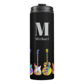 Personalized Colorful Guitar Pop Art Thermosbeker (Voorkant)
