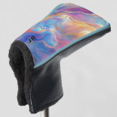 Personalized Colorful Opal Swirly Marble Texture Golfheadcover (3/4 voorkant)