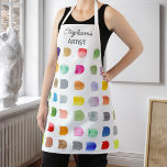 Personalized Colorful Pattern Artist's  Schort<br><div class="desc">This artist's apron features a colorful abstract watercolor pattern.  
It is easily customizable. 
Original Watercolor © Michele Davies.</div>