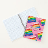 Personalized Colorful Rainbow Cake Slice Notitieboek (Binnen)