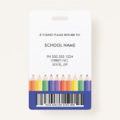 Personalized Colorful School Teacher Bar Code ID Badge (Achterkant)