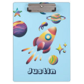 Personalized Colorful Space Planets Back to School Klembord (Voorkant)