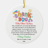 Personalized Colorful Teacher Appreciation Gift Keramisch Ornament (Voorkant)