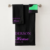 Personalized Colorful Tropical Sea Turtle Family Bad Handdoek (Insitu)