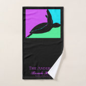 Personalized Colorful Tropical Sea Turtle Family Bad Handdoek (Handdoek)