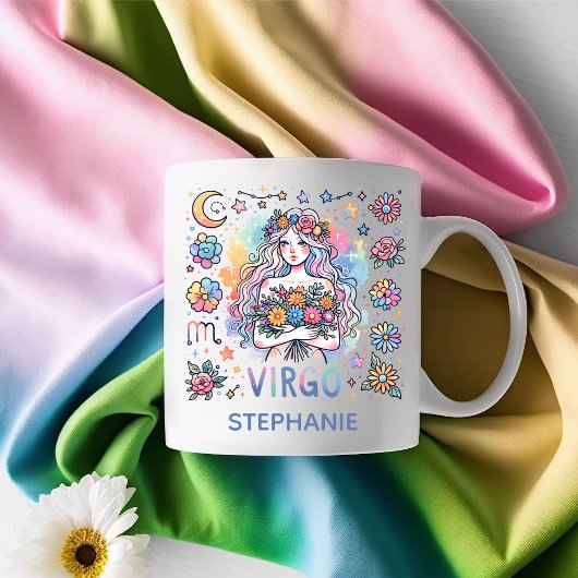 Personalized Colorful Virgo Zodiac Astrology Koffiemok