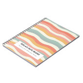 Personalized Colorful Wave Patterned  Notitieboek (Linkerzijde)