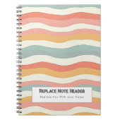 Personalized Colorful Wave Patterned Notitieboek (Voorkant)