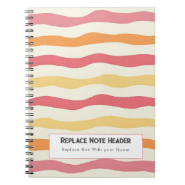 Personalized Colorful Wave Patterned  Notitieboek