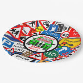 Personalized Colourful Road Signs, Birthday Party Papieren Bordje (Gekanteld)