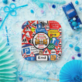 Personalized Colourful Road Signs, Birthday Party Papieren Bordje (Feest)