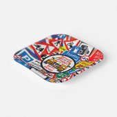 Personalized Colourful Road Signs, Birthday Party Papieren Bordje (Gebogen)