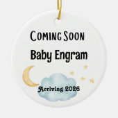 Personalized Coming Soon Baby Arrival Keramisch Ornament (Voorkant)