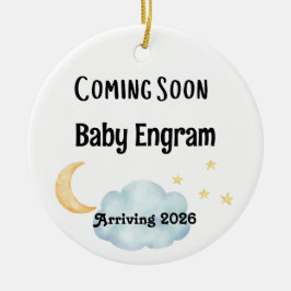 Personalized Coming Soon Baby Arrival Keramisch Ornament