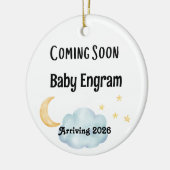 Personalized Coming Soon Baby Arrival Keramisch Ornament (Links)