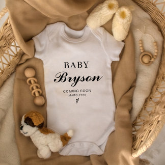 Personalized Coming Soon pregnancy announcement Romper