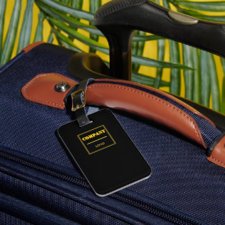 Personalized Company Black Modern Custom Business Bagagelabel