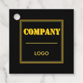 Personalized Company Black Modern Custom Business Bedankjes Labels (Voorkant)