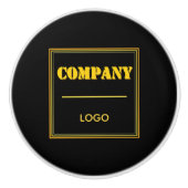 Personalized Company Black Modern Custom Business Keramische Knop (Voorkant)