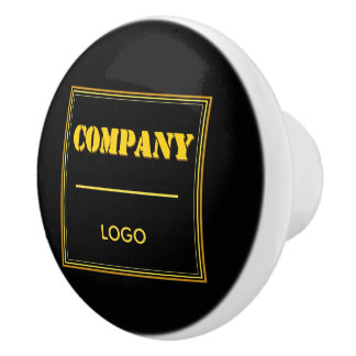 Personalized Company Black Modern Custom Business Keramische Knop