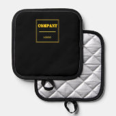 Personalized Company Black Modern Custom Business Pannenlap (Voorkant / Achterkant)