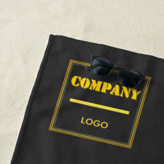 Personalized Company Black Modern Custom Business Strandlaken
