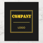 Personalized Company Black Modern Custom Business Wijn Etiket (Enkel label)