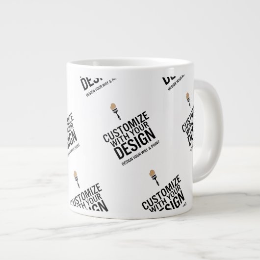 Personalized Company Branded Custom Minimalist  Grote Koffiekop (Voorkant rechts)
