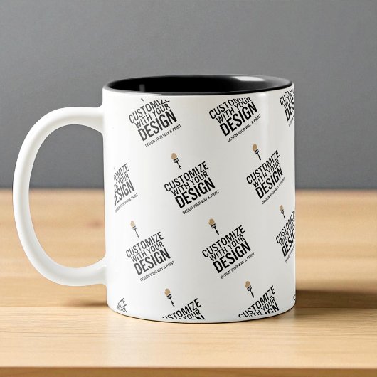 Personalized Company Branded Custom Minimalist  Tweekleurige Koffiemok