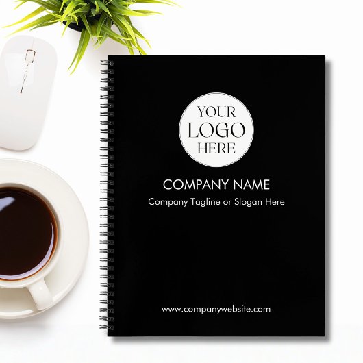 Personalized Company Business Logo Template Black Notitieboek